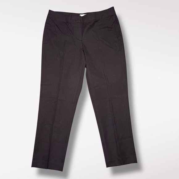 J Jill Black Cotton Stretch Pants Ankle Career Work Trousers Size 8 Petite - Picture 1 of 9